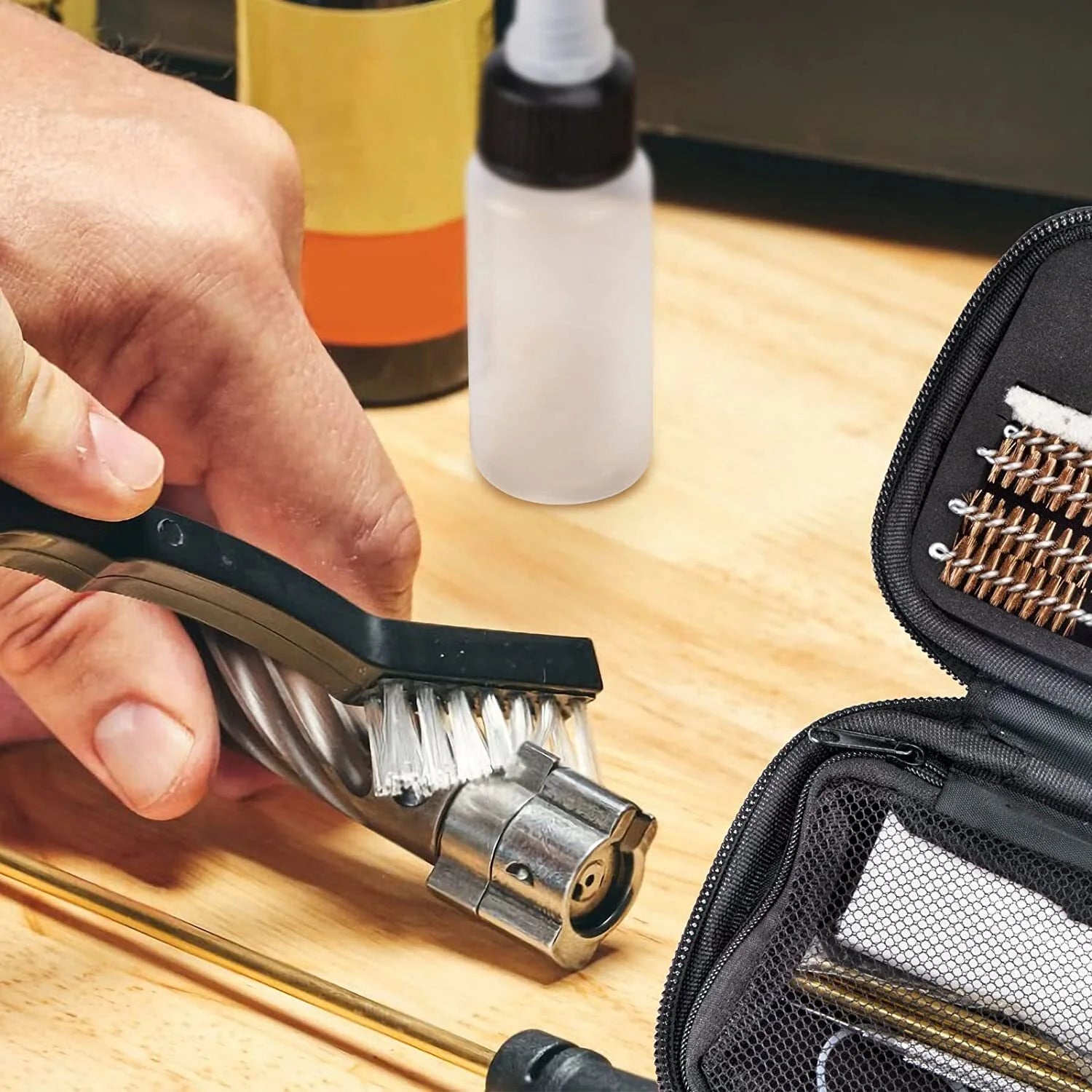 KLOLA Gun Cleaning Kit Handgun Clean Kit for .22 .357/.38/9mm .40 .45 Caliber Universal Gun Cleaner Brush Tools Gun Accessories Supplies