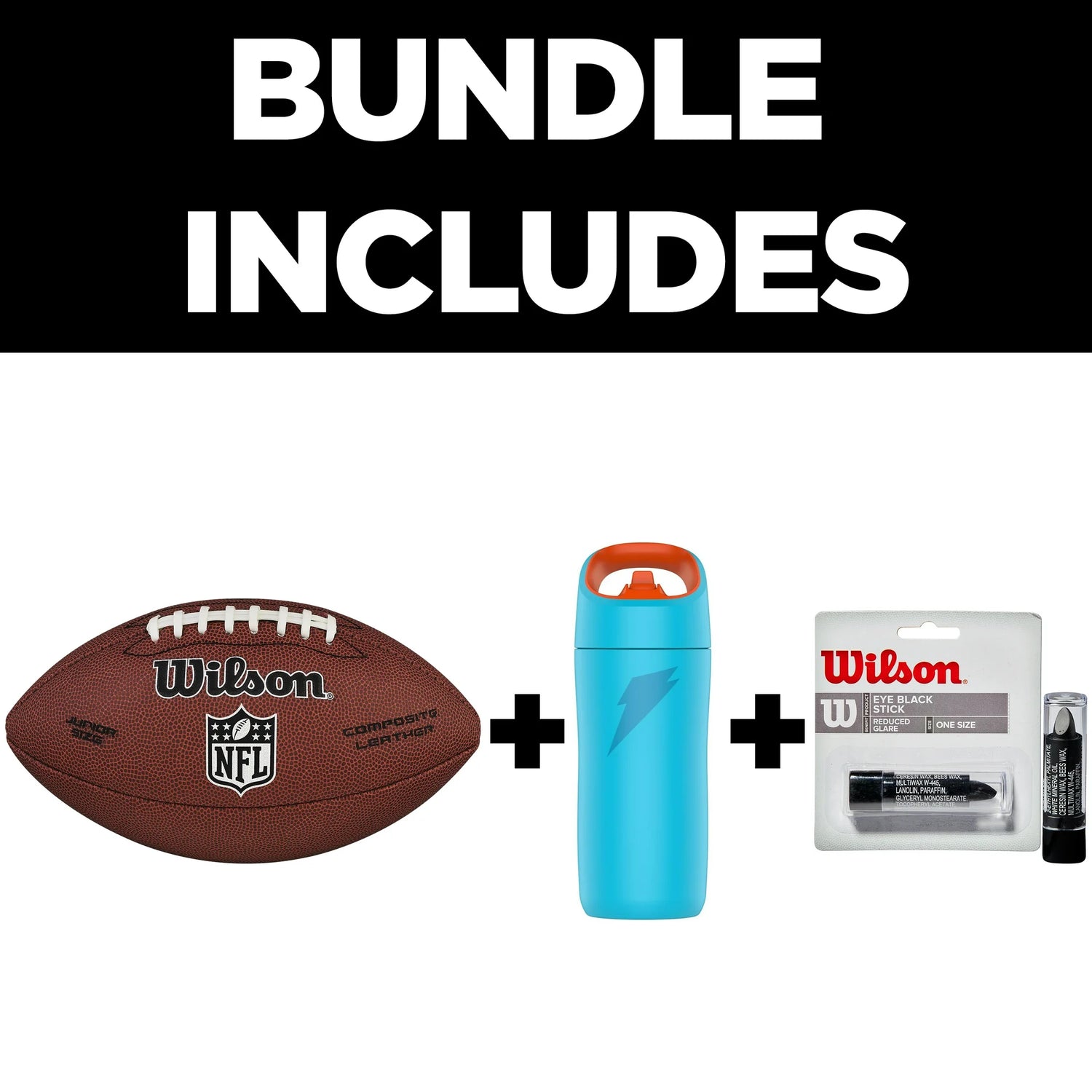 Wilson x Gatorade NFL Little Rookie Football Starter Set - Includes NFL Limited Junior Football and Gatorade Rookie Blue Water Bottle